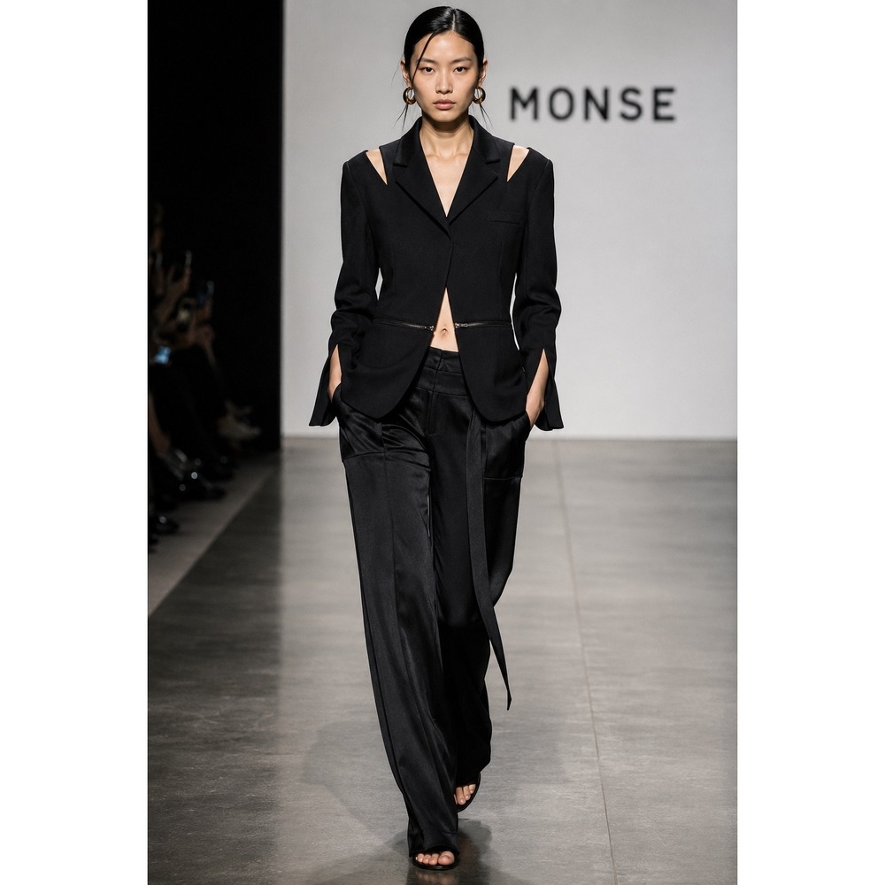 Monse Runway Silk Blazer Deconstructed Cutout Avant Garde Designer Rare Size 2